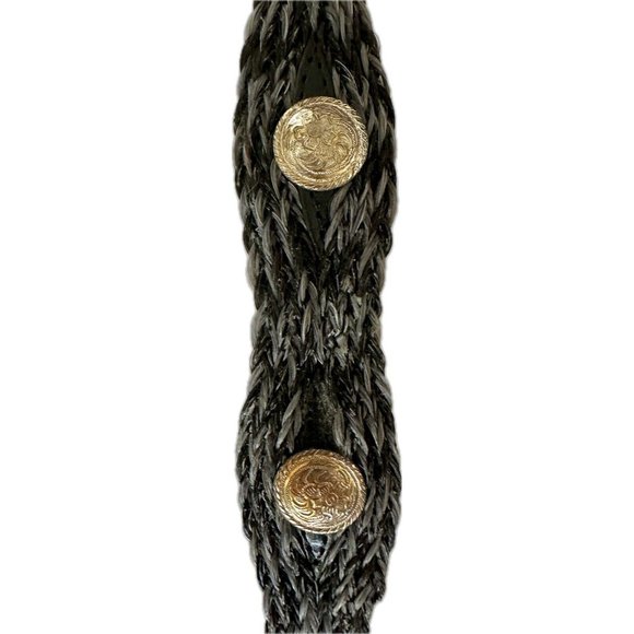 3D Belt Company Choncho Braided Black Leather Unisex Size 28 Belt New with Tags - Picture 4 of 6